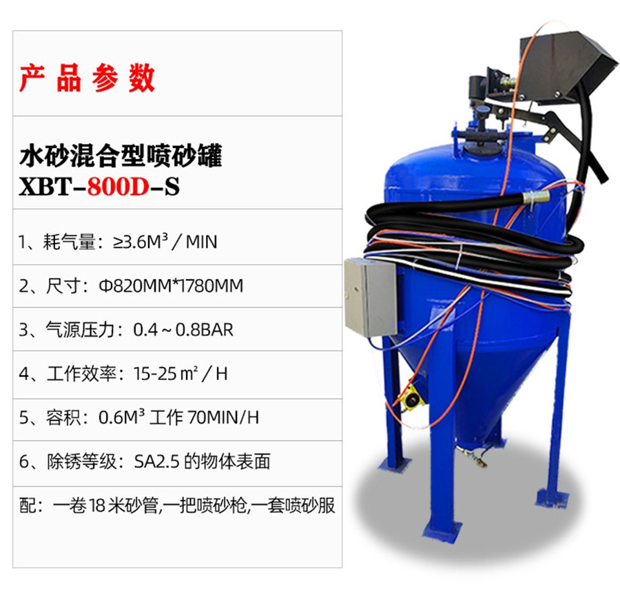 鑫百通XBT800DS水砂混合喷砂机图片